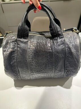 Alexander Wang Black Textured Barrel Satchel